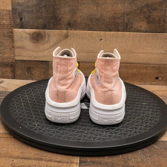 CONVERSE ALL STAR MOVE HI PLATFORM WOMENS ATHLETIC SHOES PINK CTAS RETRO SIZE 6 - Picture 7 of 9